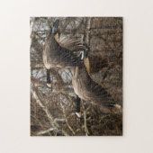 Ein Paar Kanada-Gänse im Flug Puzzle (Vertikal)