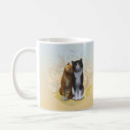 Ein paar Katzen: Liebe ist in der Luft ? Kaffee-Ta Kaffeetasse (Links)