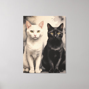 ein paar Katzen zusammensitzen Leinwanddruck
