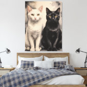 ein paar Katzen zusammensitzen Leinwanddruck (Insitu (Schlafzimmer))