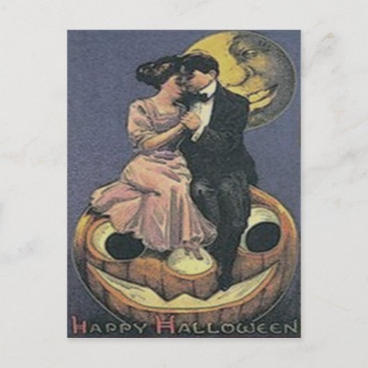 Ein paar Kürbislaternen Mann auf dem Mond Postkarte (Vorderseite)