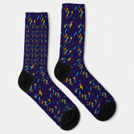 Ein Paar lebhafte kniehohe Socken mit einem farben