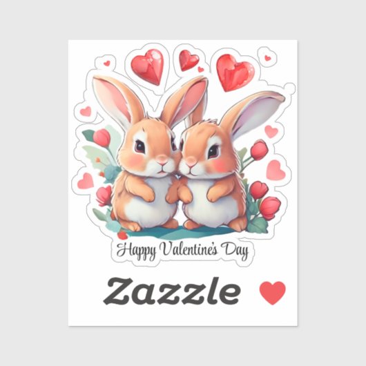 Ein paar lustige Aquarellkaninchen Aufkleber (Blatt)