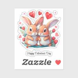 Ein paar lustige Aquarellkaninchen Aufkleber