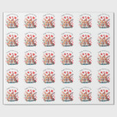 Ein paar lustige Aquarellkaninchen Geschenkpapier (Flach)