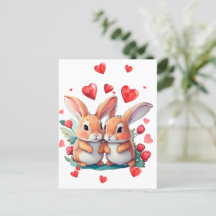 Ein paar lustige Aquarellkaninchen