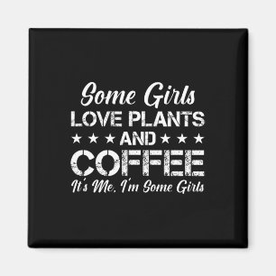 Ein paar Mädchen Liebe Pflanze und Kaffee, das ich Magnet