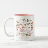 Ein paar meiner Lieblings-Urlaub Dinge Illustratio Zweifarbige Tasse (Links)