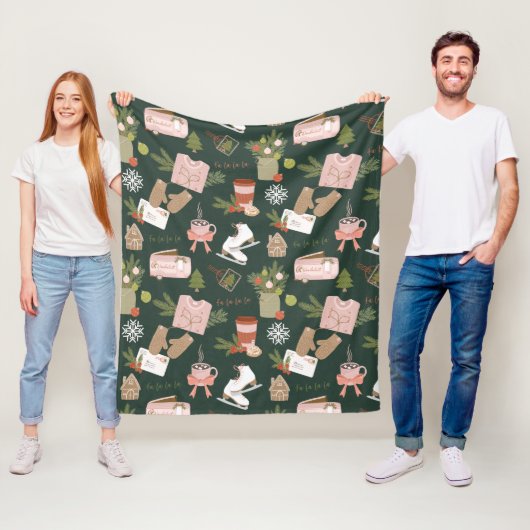 Ein paar meiner liebsten Weihnachten Dinge dunkelg Fleecedecke (Beispiel)