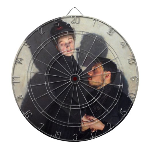 Ein Paar mit Schatten (von Emile Friant) Dartscheibe (vorne)