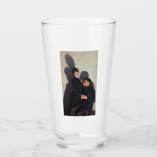 Ein Paar mit Schatten (von Emile Friant) Glas (Vorderseite)