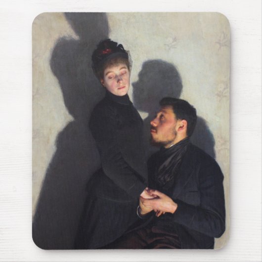 Ein Paar mit Schatten (von Emile Friant) Mousepad (Vorne)