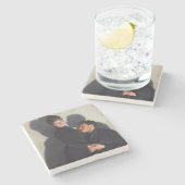 Ein Paar mit Schatten (von Emile Friant) Steinuntersetzer (Seitenansicht)