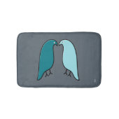 Ein Paar moderner Lovebirds - Aqua, Aquamarin, dun Badematte (Vorderseite)