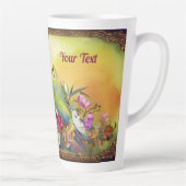 Ein Paar Niedlicher Parakets mit benutzerdefinierb Milchtasse (Rechts)