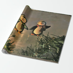 Ein Paar Pinguine Geschenkpapier