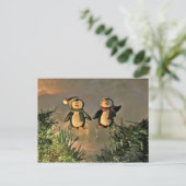 Ein Paar Pinguine Postkarte (Stehend Vorderseite)