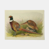 Ein Paar Ring mit halshaltigem Fasan in einem Gras Fußmatte (Vorderseite)