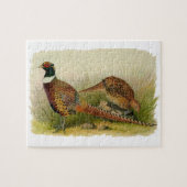 Ein Paar Ring mit halshaltigem Fasan in einem Gras Puzzle (Horizontal)