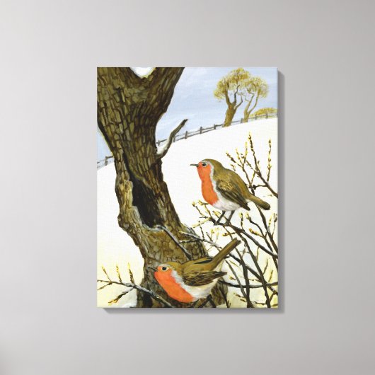 Ein Paar Robins Leinwanddruck (Vorderseite)