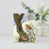 Ein Paar Robins Postkarte (Stehend Vorderseite)