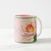Ein Paar rosa Rosen Zweifarbige Tasse (VorderseiteRechts)