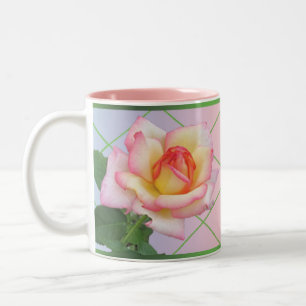 Ein Paar rosa Rosen Zweifarbige Tasse