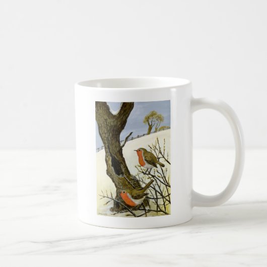 Ein Paar Rotkehlchen Kaffeetasse (Rechts)