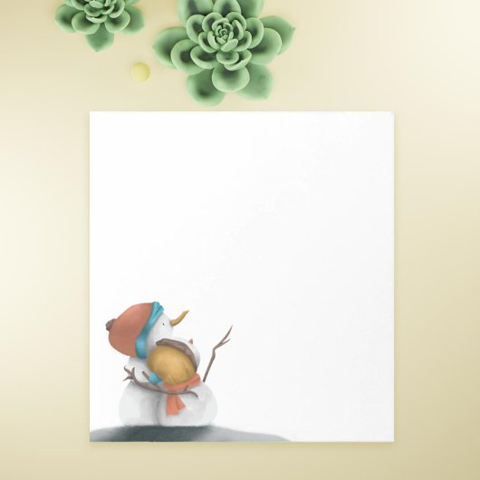 Ein paar Schneemänner schenken ihren Winterurlaub Notizblock