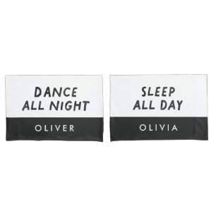 Ein paar Schwarz-weiße Tänze schlafen die ganze  Kissenbezug