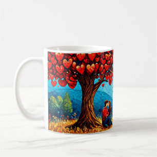Ein paar sitzen unter einem Baum Kaffeetasse