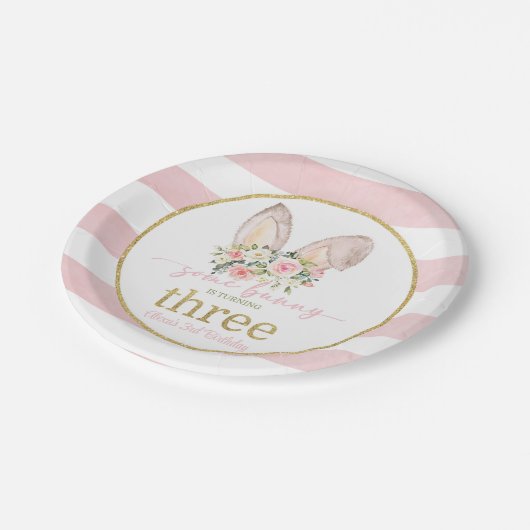 Ein paar Sonnenstrahlen drehen DREI (sonnige Ohren Pappteller (Schrägansicht)