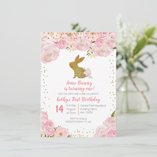 Ein paar Sonnenstrahlen drehen eine erste Einladun Einladung (Stehend Vorderseite)