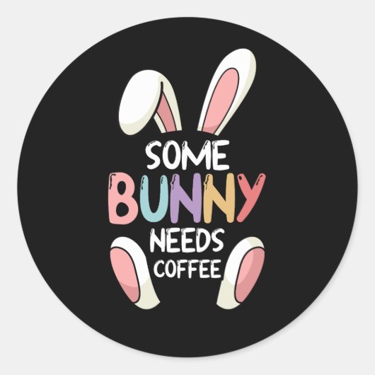 Ein paar sonnige Bedürfnisse Kaffee Rabbit Funny O Runder Aufkleber (Vorderseite)