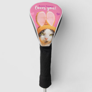 Ein paar sonnige Lieben Du Funny Cat in Bunny Ears Golf Headcover
