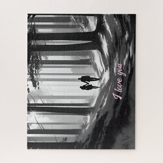 Ein paar Spaziergänge entlang des Schwarz-Weiß-For Puzzle (Vertikal)