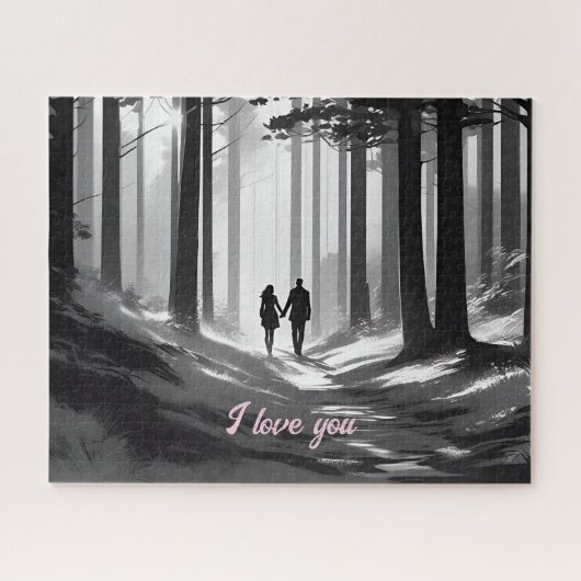 Ein paar Spaziergänge entlang des Schwarz-Weiß-For Puzzle (Horizontal)