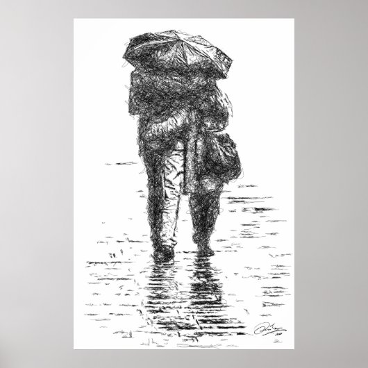 Ein paar Spaziergänge im Regen Poster (Vorne)