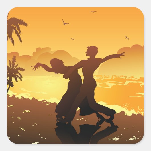 Ein paar Tänze auf den Strandpflegern Quadratischer Aufkleber (Vorderseite)