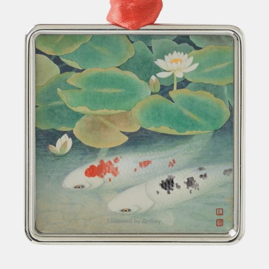 Ein Paar unter Lotus Ornament Aus Metall (Vorne)