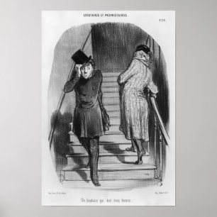 Ein Pächter, der drei Ausdrücke schuldet Poster