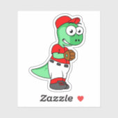 Ein Pachycephalosaurus Baseball Pitcher. Aufkleber (Blatt)