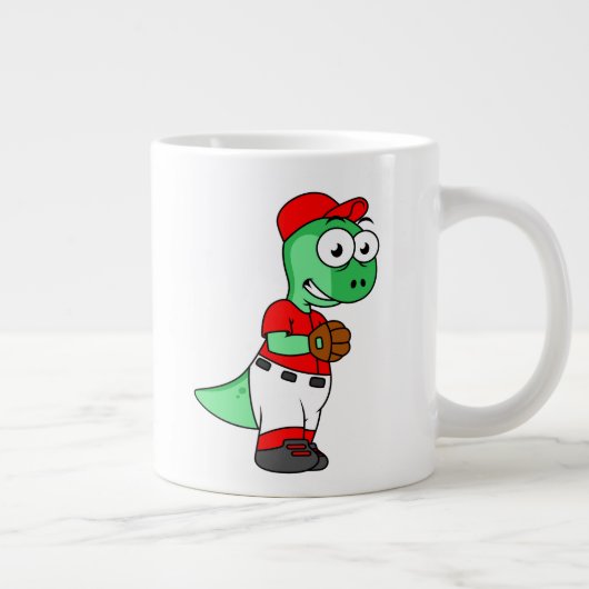Ein Pachycephalosaurus Baseball Pitcher. Jumbo-Tasse (Rechts)