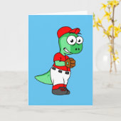 Ein Pachycephalosaurus Baseball Pitcher. Karte (Gelbe Blume)