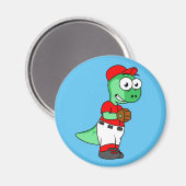 Ein Pachycephalosaurus Baseball Pitcher. Magnet (Vorderseite/Rückseite)