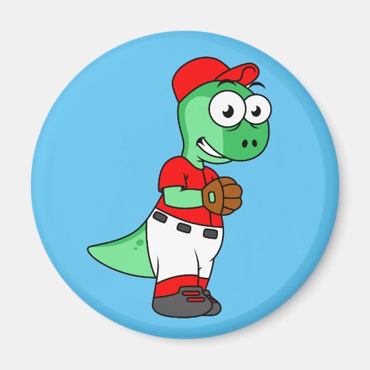 Ein Pachycephalosaurus Baseball Pitcher. Magnet (Vorne)