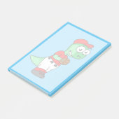 Ein Pachycephalosaurus Baseball Pitcher. Post-it Klebezettel (angewinkelt)