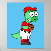 Ein Pachycephalosaurus Baseball Pitcher. Poster (Vorne)
