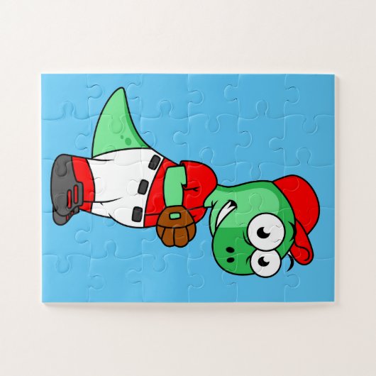 Ein Pachycephalosaurus Baseball Pitcher. Puzzle (Horizontal)