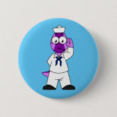 Ein Pachycephalosaurus Dinosaur Marine Sailor. Button (Vorderseite)
